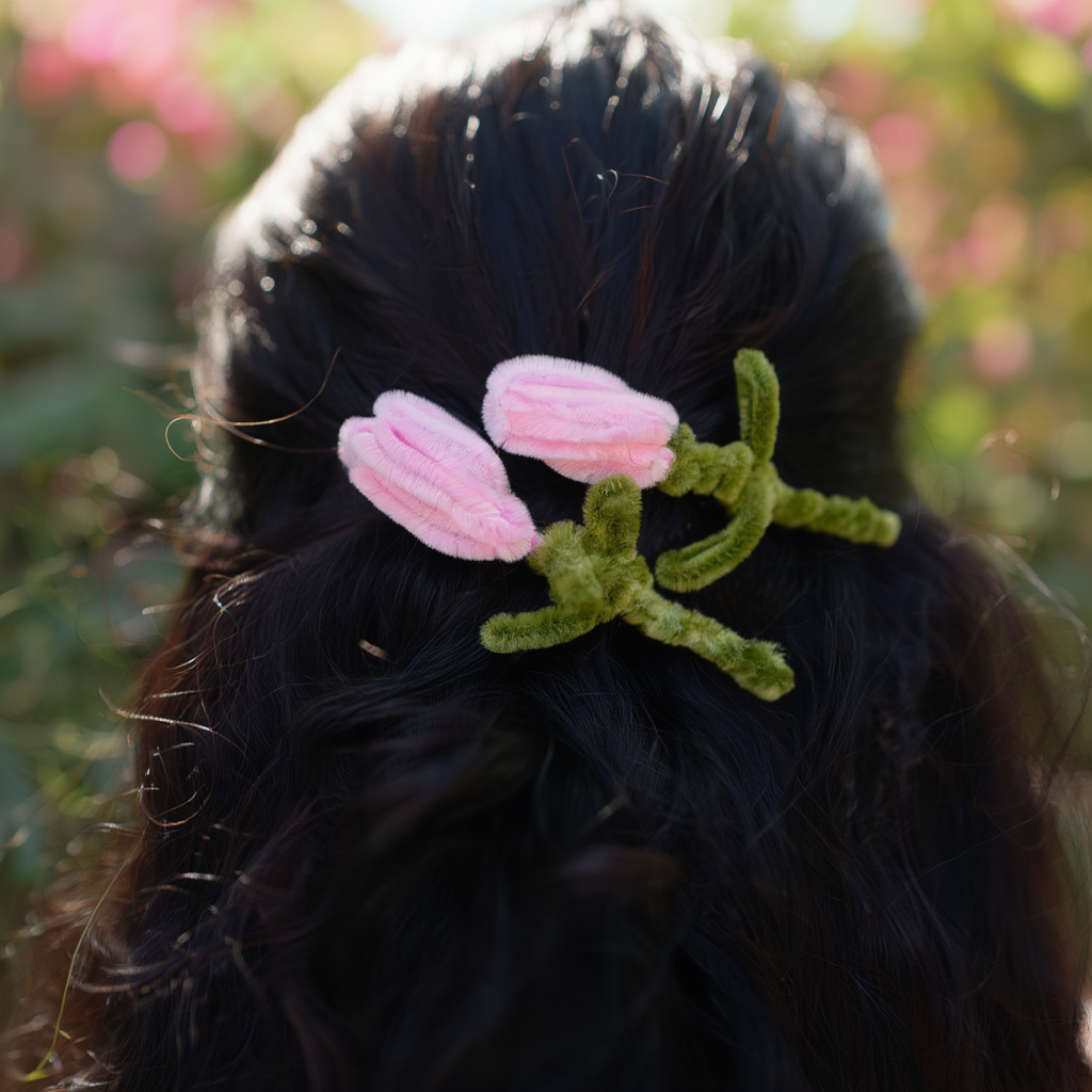 Handmade Tulip Flower Hair Clip