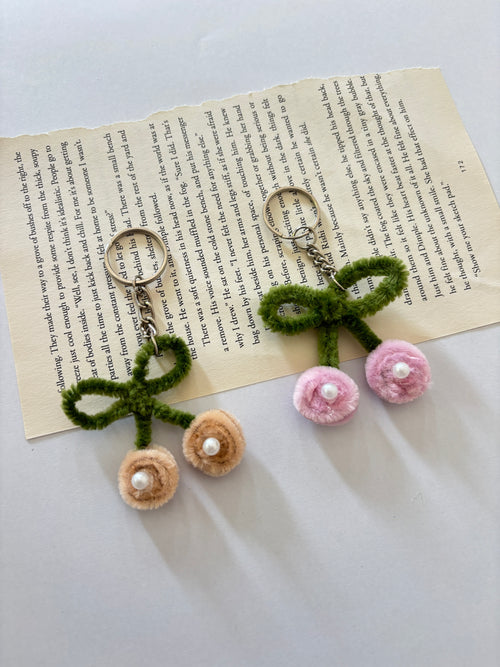 Handcrafted Bow Flower Keychain