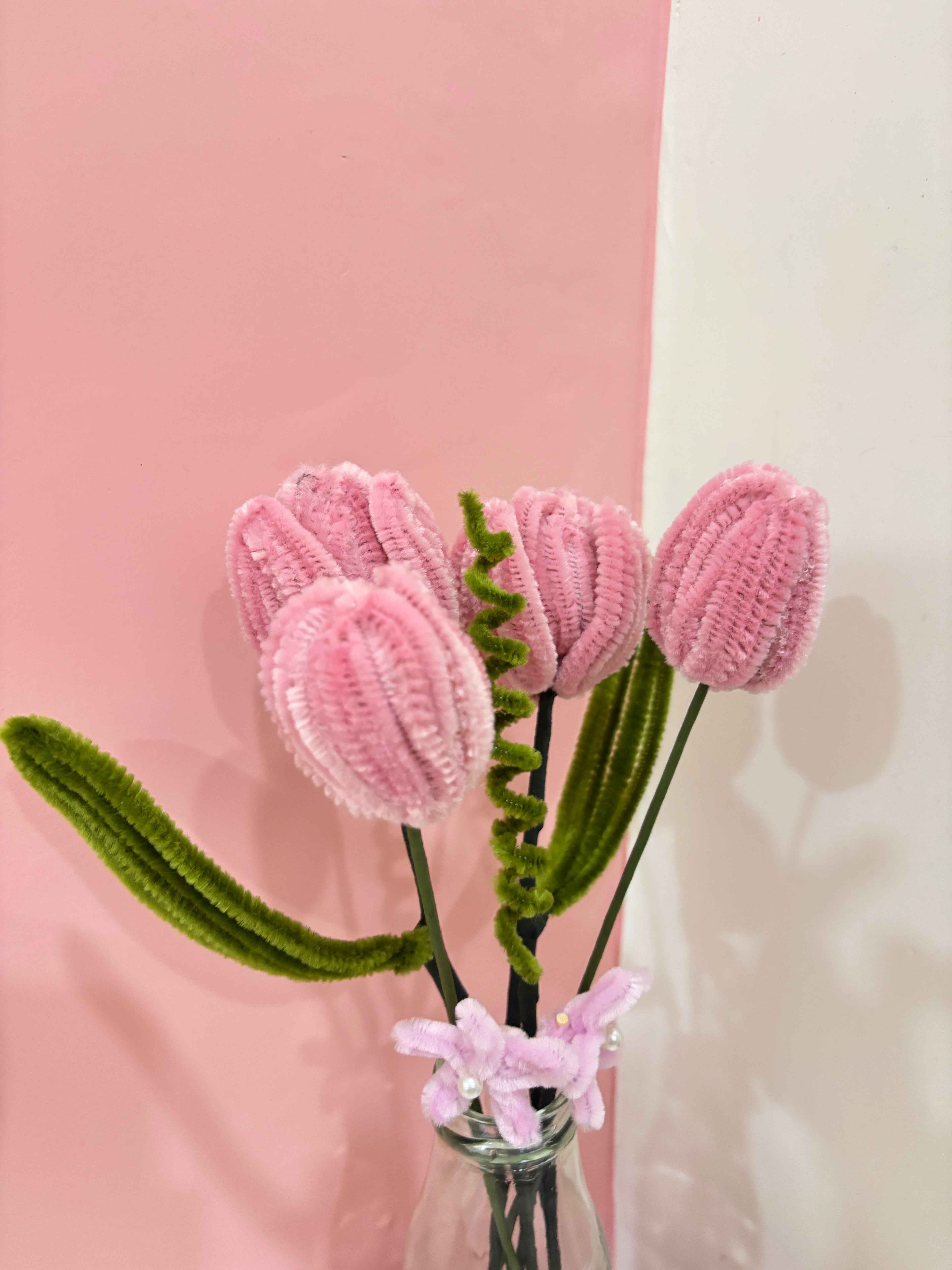 Mini Handmade Pink Tulip Bouquet