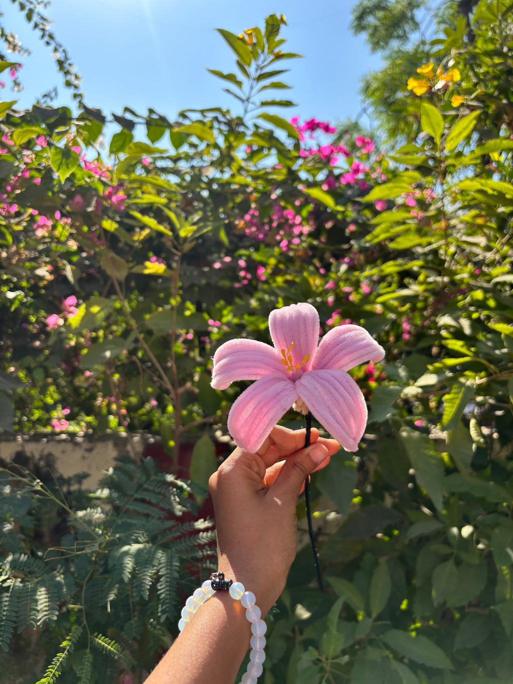 Handmade Pink Lily Flower (Pipe Cleaner)🌸