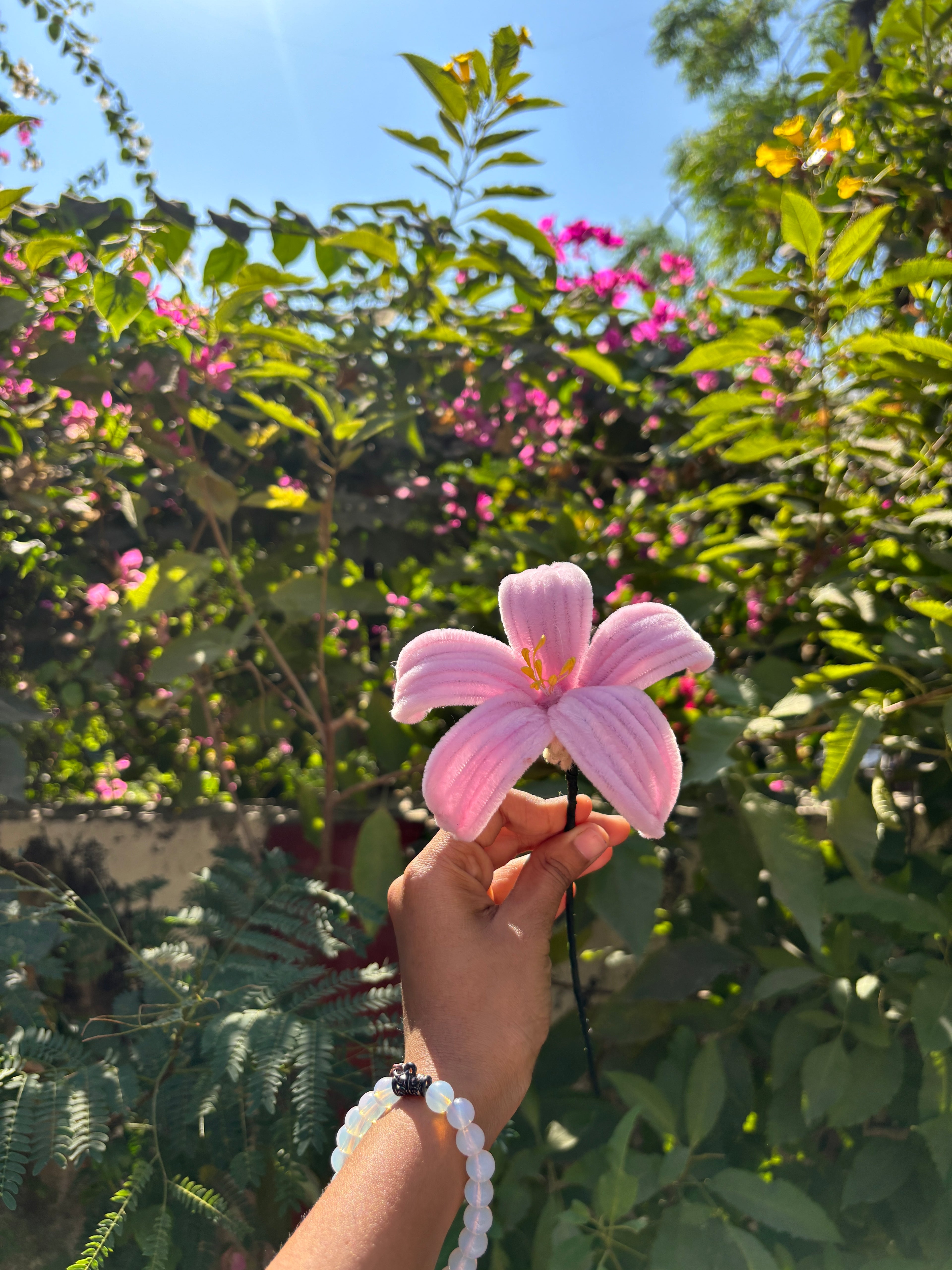 Handmade Pink Lily Flower (Pipe Cleaner)🌸